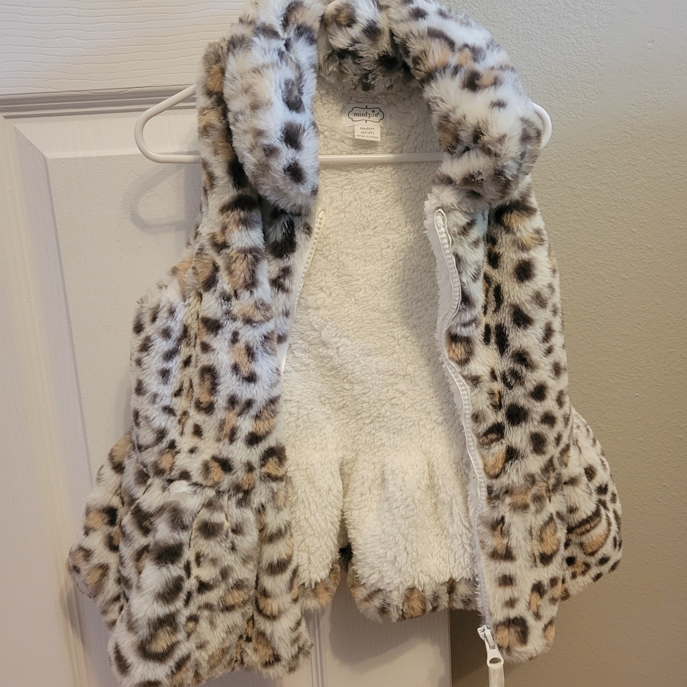 Leopard Print Faux Fur Kids Vest
